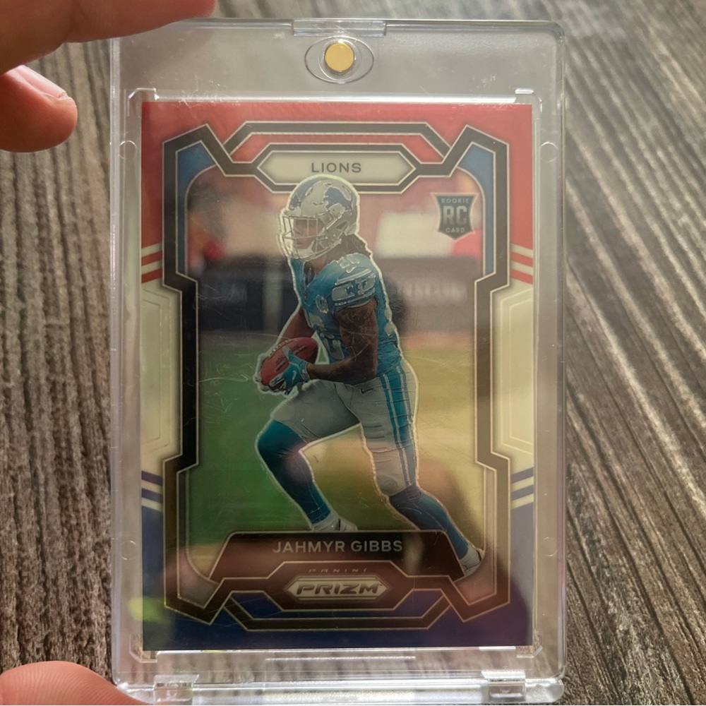 Jahmyr Gibbs rookie card red white blue